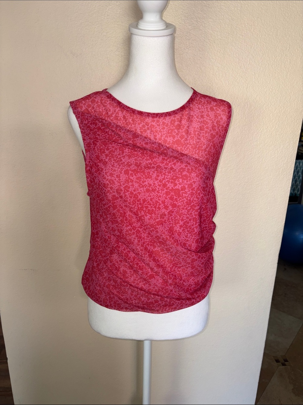 Maeve Rose-Pink Sheer Floral Sleeveless Camisole